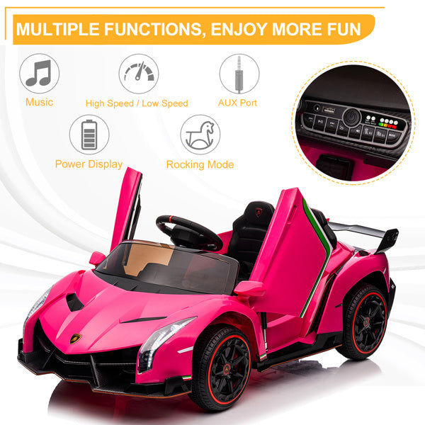 LEADZM Dual Drive 12.00V 4.5AH Roadster With 2.4G Remote Control Rose Veneno