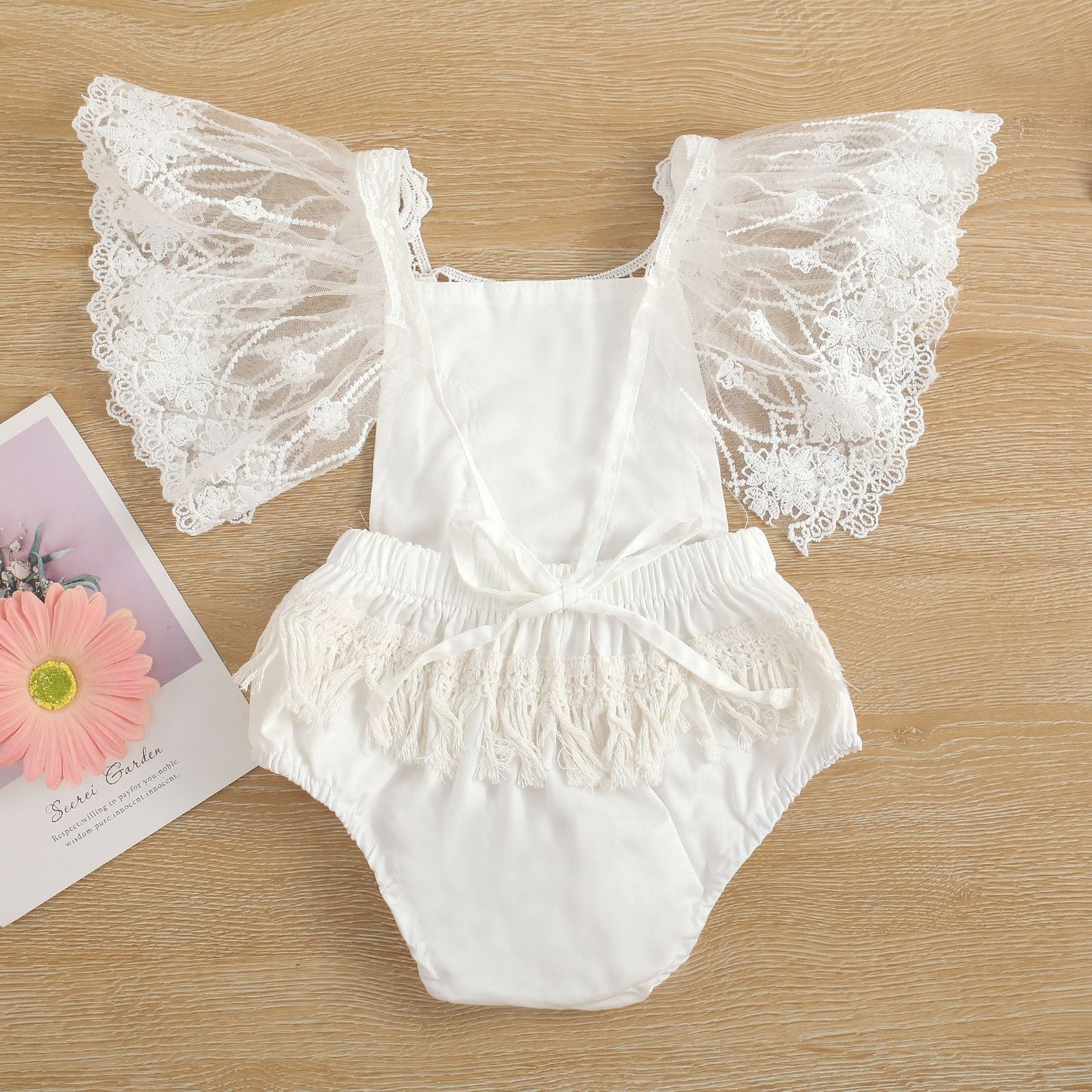 Romper Lace Mesh Lace Fly Sleeve