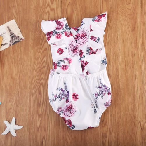 Floral Romper with Embroidered