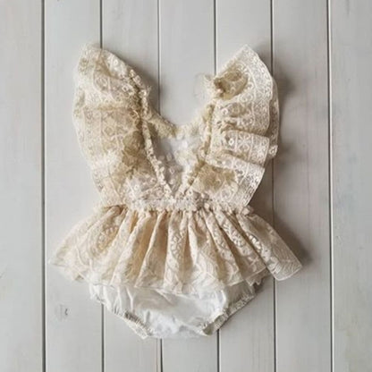 Lace Cream Romper