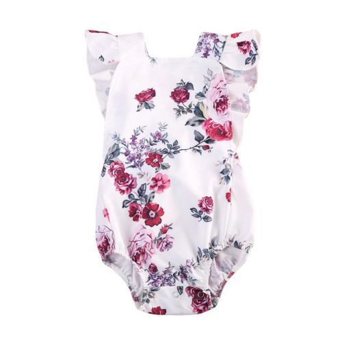 Floral Romper with Embroidered