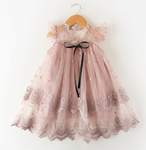 Embroidered gauze puffy princess dress dress