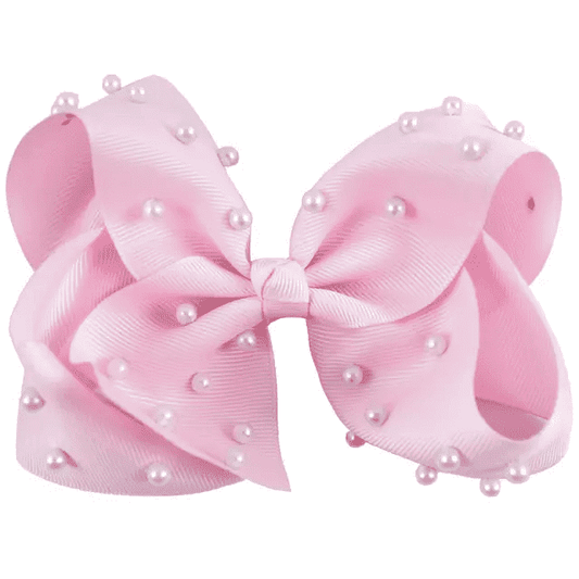 Pink Pearl Hair Bow