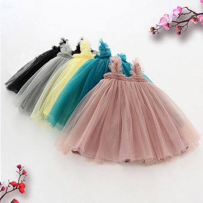 Children's Sling Dress Princess Tutu Skirt Mesh Skirt