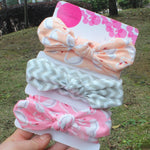 3Pcs Lot Colorful Boho Newborn Toddler Headband Ribbon Elastic Baby Headdress Kids Hair Band Cotton Girl Flower Bow Knot