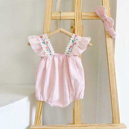 Pink & White Stripe Romper