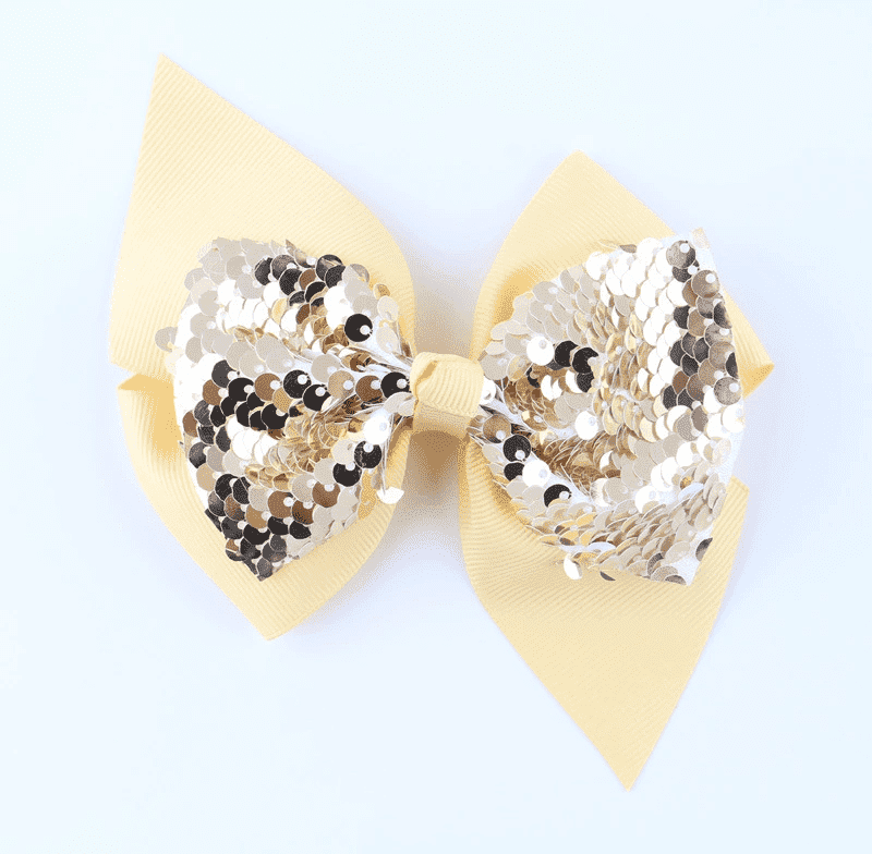 Yellow Sequin Hair Bow