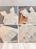 Summer Vest Skirt Baby Girl White Princess Skirt Lace Lace Skirt
