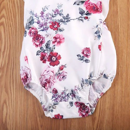 Floral Romper with Embroidered