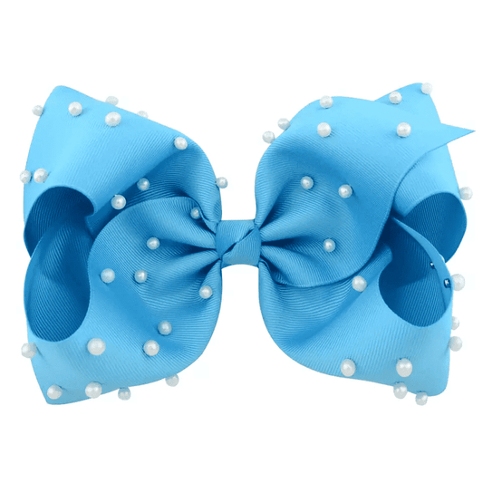 Sky Blue Pearl Hair Bow