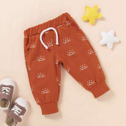 Solid Color Sweater Two Piece Children's Suit