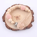Personalised Natural Crochet Wood Baby Teether