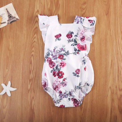 Floral Romper with Embroidered