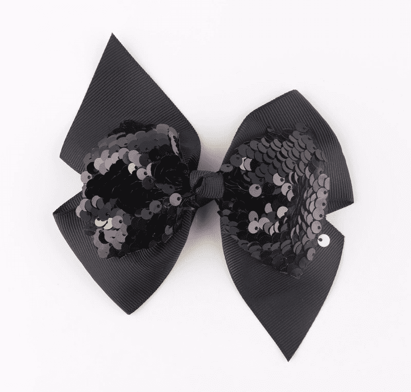 Black Sequin Hair Bow