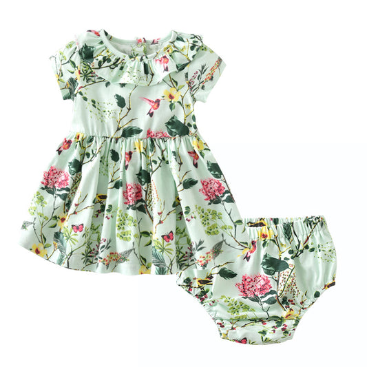 Children's Summer New Product, Baby Dress, Pure Cotton Baby Pastoral Skirt, Lovely Doll Skirt Set