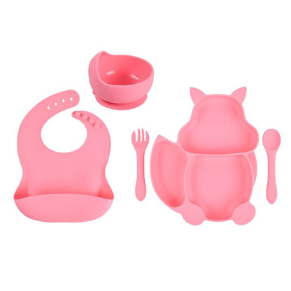 Squirrel Silicone Feeding Set Pink