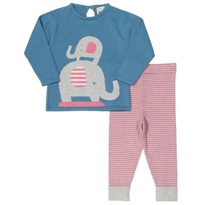 Elephant Stripes Organic Knit Set