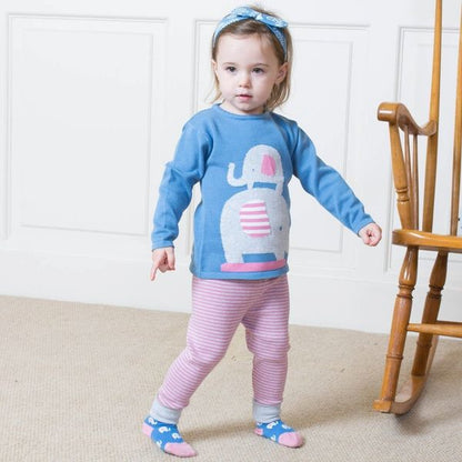 Elephant Stripes Organic Knit Set