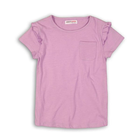 Girls Purple T-Shirt with Frills