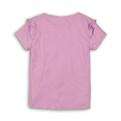 Girls Purple T-Shirt with Frills