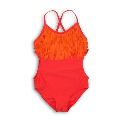 Orange Frill Girls Swimwear